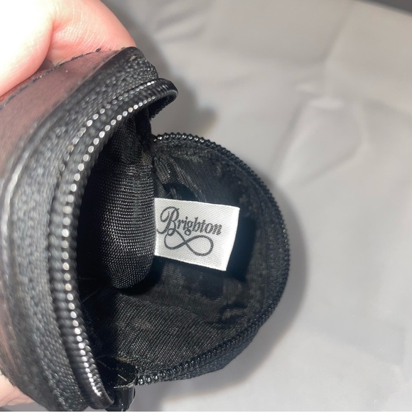 BRIGHTON Mini Heart Croc Embossed Leather Coin Change Purse Wallet - Picture 5 of 8